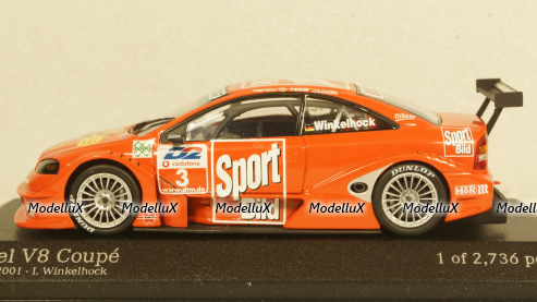 Opel Astra V8 Coupe DTM 2001 Joachim Winkelhock Team Holzer St.Nr.3 "Sport Bild", 400014103, Minichamps 1:43
