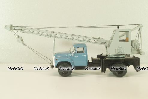 АК-75В автокран на шасси Зил-130 1976, синий/серый, Автоистория 1:43