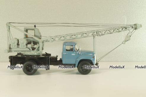 АК-75В автокран на шасси Зил-130 1976, синий/серый, Автоистория 1:43