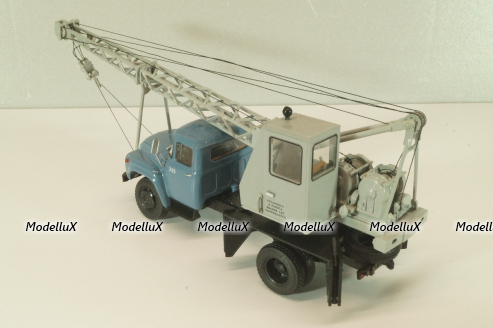 АК-75В автокран на шасси Зил-130 1976, синий/серый, Автоистория 1:43