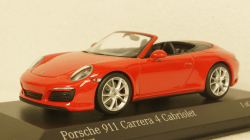 PORSCHE 911 (991.2) CARRERA 4S CABRIOLET 2017 RED, 410067230, Minichamps 1:43