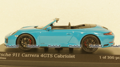 PORSCHE 911 (991.2) CARRERA 4GTS CABRIOLET 2017 BLUE, 410067332, Minichamps 1:43