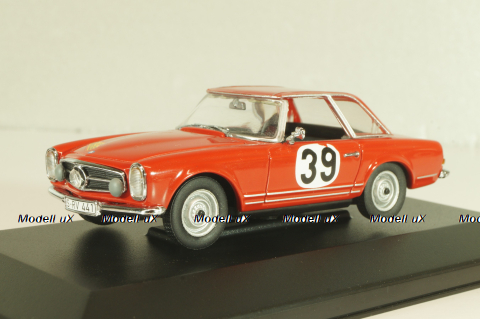 Mercedes-Benz 230 SL (W113) #39 Rally Spa-Sofia-Liege 1963, H. Bohringer, red, 430032280, Minichamps 1:43