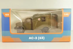 АС-3 (63) санитарный автобус на шасси ГАЗ-63Е, Легендарные грузовики СССР №103 1:43
