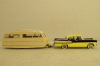 Simca Vedette Chambord with Henon Caravan 1958 yellow/black/creme, Norev 1:43