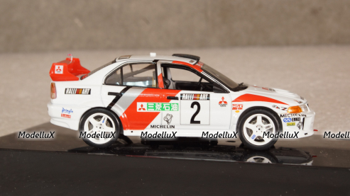 Mitsubishi Lancer Evo V #2 Champions Meeting 1998 Burns, Ralliart, RAM524, IXO 1:43