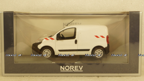 Peugeot Bipper Fourgon 2009, white with red striping, 479868, Norev 1:43