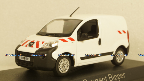 Peugeot Bipper Fourgon 2009, white with red striping, 479868, Norev 1:43