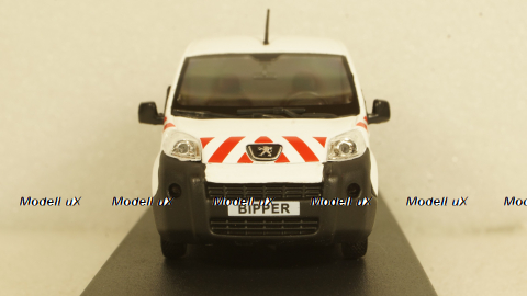 Peugeot Bipper Fourgon 2009, white with red striping, 479868, Norev 1:43