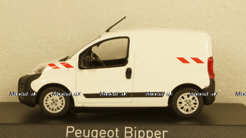 Peugeot Bipper Fourgon 2009, white with red striping, 479868, Norev 1:43