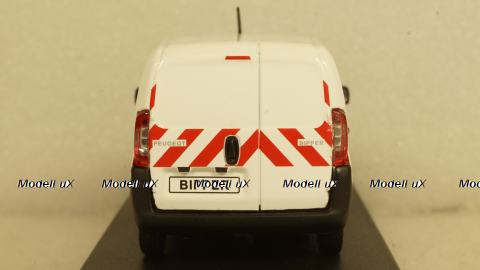 Peugeot Bipper Fourgon 2009, white with red striping, 479868, Norev 1:43