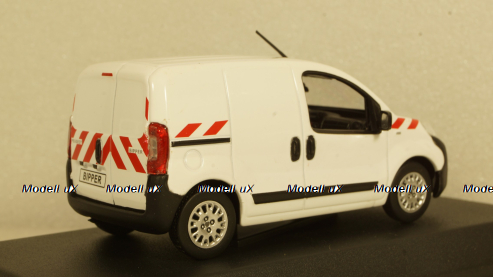 Peugeot Bipper Fourgon 2009, white with red striping, 479868, Norev 1:43