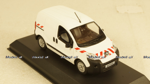 Peugeot Bipper Fourgon 2009, white with red striping, 479868, Norev 1:43