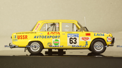 ВАЗ-2101 Lada 1300 #63, 1000 Lakes Rallye, S.Brundza/A.Zvingevich 1975, yellow, RAC297, IXO 1:43