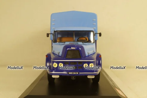 Unic ZU Izoard pick up with canvas top blue/yellow, Hachette 1:43