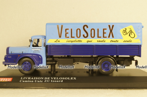 Unic ZU Izoard pick up with canvas top blue/yellow, Hachette 1:43