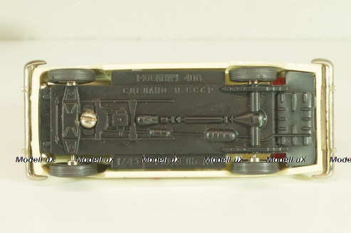 Москвич-408 А1, слоновая кость, Сентябрь 1979г., Олимпиада 80, капот 2 зажима, Тантал/Радон 1:43 Новая