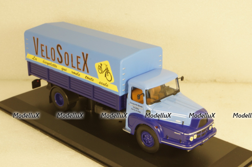 Unic ZU Izoard pick up with canvas top blue/yellow, Hachette 1:43