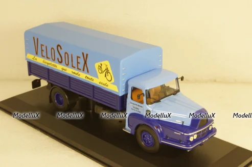 Unic ZU Izoard pick up with canvas top blue/yellow, Hachette 1:43