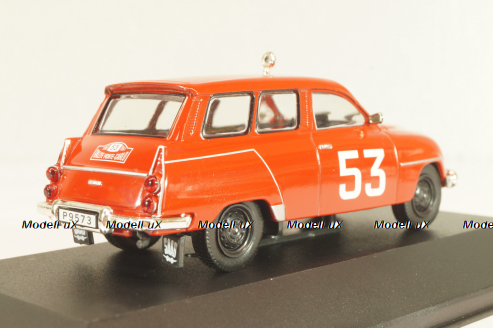SAAB 95 Station wagon #53 Rally Monte Carlo 1961, E.Carlsson/K.Svensson, red, 3575016, Atlas 1:43