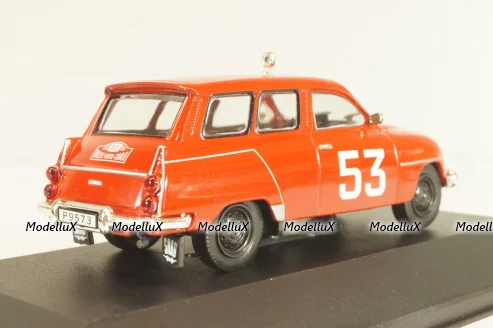 SAAB 95 Station wagon #53 Rally Monte Carlo 1961, E.Carlsson/K.Svensson, red, 3575016, Atlas 1:43