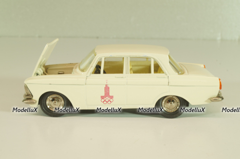 Москвич-412 А2, белый, Февраль 1980г., Олимпиада 80, Тантал/Радон 1:43