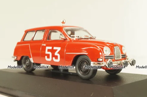 SAAB 95 Station wagon #53 Rally Monte Carlo 1961, E.Carlsson/K.Svensson, red, 3575016, Atlas 1:43