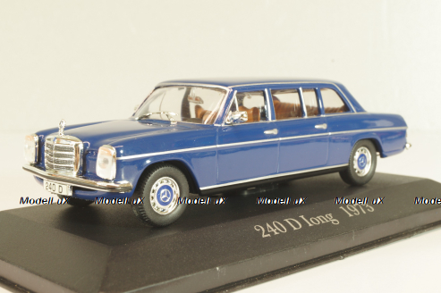 Mercedes-Benz 240 D (W115) Limousine 1973, blue, MBOMS059, Mercedes-Benz-Offizielle Modell-Sammlung #59, Altaya 1:43