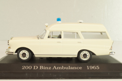 Mercedes-Benz 200 (W110) Binz, Ambulance 1965, MBOMS067, beige, Altaya, Mercedes-Benz Offizielle Modell Sammlung #67, 1:43