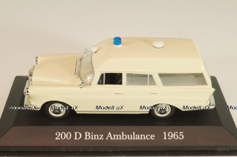 Mercedes-Benz 200 (W110) Binz, Ambulance 1965, MBOMS067, beige, Altaya, Mercedes-Benz Offizielle Modell Sammlung #67, 1:43