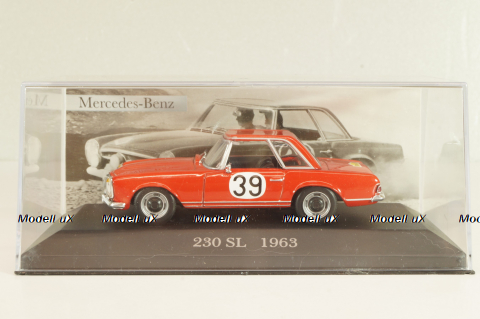 Mercedes-Benz 230 SL (W113) 1963, #39 Winner Rally Spa-Sofia-Liège 1963, red, MBOMS072, Mercedes-Benz-Offizielle Modell-Sammlung #72, Altaya 1:43