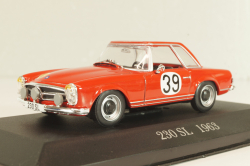 Mercedes-Benz 230 SL (W113) 1963, #39 Winner Rally Spa-Sofia-Liège 1963, red, MBOMS072, Mercedes-Benz-Offizielle Modell-Sammlung #72, Altaya 1:43