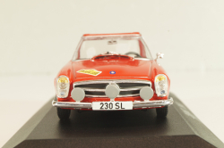 Mercedes-Benz 230 SL (W113) 1963, #39 Winner Rally Spa-Sofia-Liège 1963, red, MBOMS072, Mercedes-Benz-Offizielle Modell-Sammlung #72, Altaya 1:43