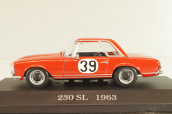 Mercedes-Benz 230 SL (W113) 1963, #39 Winner Rally Spa-Sofia-Liège 1963, red, MBOMS072, Mercedes-Benz-Offizielle Modell-Sammlung #72, Altaya 1:43