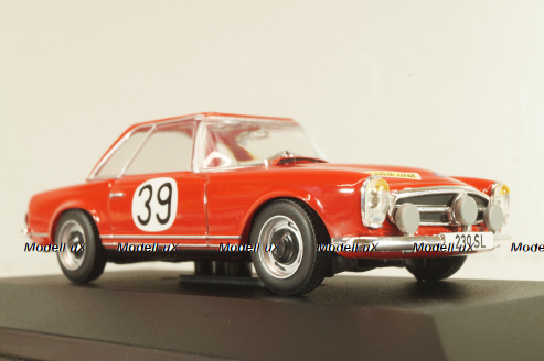 Mercedes-Benz 230 SL (W113) 1963, #39 Winner Rally Spa-Sofia-Liège 1963, red, MBOMS072, Mercedes-Benz-Offizielle Modell-Sammlung #72, Altaya 1:43