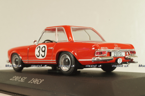 Mercedes-Benz 230 SL (W113) 1963, #39 Winner Rally Spa-Sofia-Liège 1963, red, MBOMS072, Mercedes-Benz-Offizielle Modell-Sammlung #72, Altaya 1:43