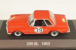Mercedes-Benz 230 SL (W113) 1963, #39 Winner Rally Spa-Sofia-Liège 1963, red, MBOMS072, Mercedes-Benz-Offizielle Modell-Sammlung #72, Altaya 1:43