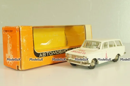 Москвич-427 А4, белый, Июль 197.г., Олимпиада 80, капот 2 зажима, Тантал/Радон 1:43 Новая