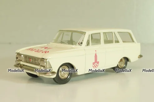 Москвич-427 А4, белый, Июль 197.г., Олимпиада 80, капот 2 зажима, Тантал/Радон 1:43 Новая