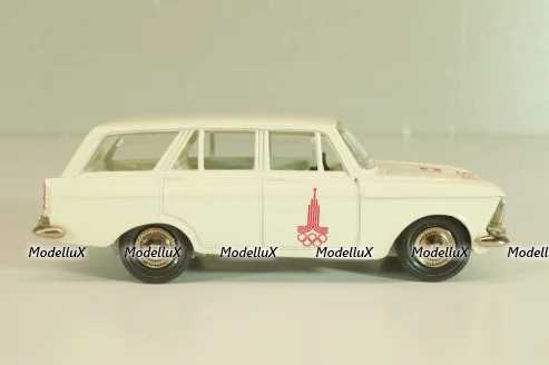 Москвич-427 А4, белый, Июль 197.г., Олимпиада 80, капот 2 зажима, Тантал/Радон 1:43 Новая
