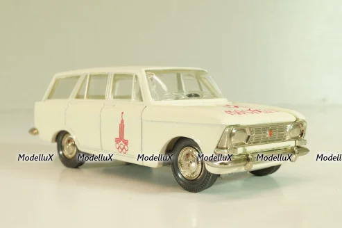 Москвич-427 А4, белый, Июль 197.г., Олимпиада 80, капот 2 зажима, Тантал/Радон 1:43 Новая