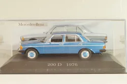 Mercedes-Benz 200 (W123) 1976, blue, MBOMS027, Mercedes-Benz Offizielle Modell-Sammlung #27, Altaya 1:43