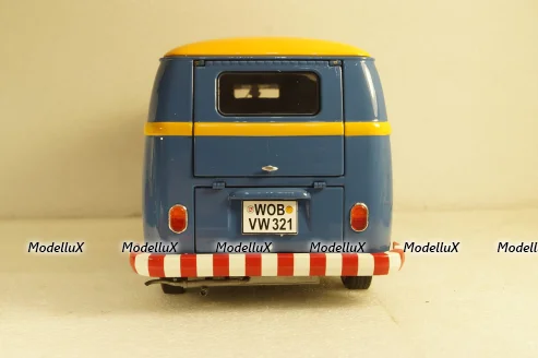 Volkswagen T1b panel van customer service blue/yellow, 450048400, Schuco 1:18