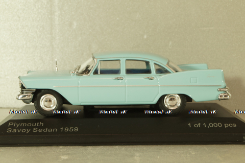 Plymouth Savoy Sedan 1959, blue, WB289, WhiteBox 1:43