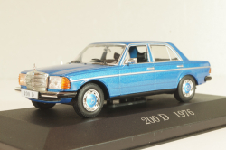 Mercedes-Benz 200 (W123) 1976, blue, MBOMS027, Mercedes-Benz Offizielle Modell-Sammlung #27, Altaya 1:43