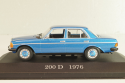 Mercedes-Benz 200 (W123) 1976, blue, MBOMS027, Mercedes-Benz Offizielle Modell-Sammlung #27, Altaya 1:43
