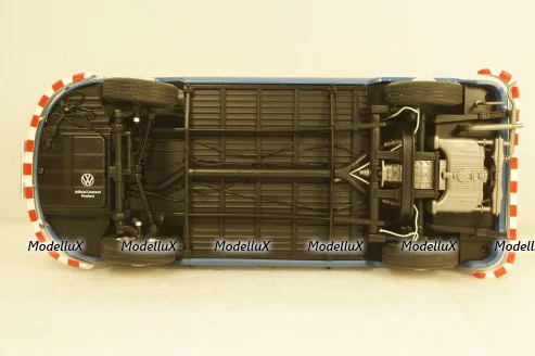 Volkswagen T1b panel van customer service blue/yellow, 450048400, Schuco 1:18