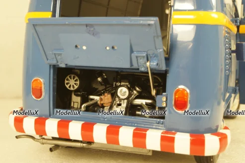 Volkswagen T1b panel van customer service blue/yellow, 450048400, Schuco 1:18