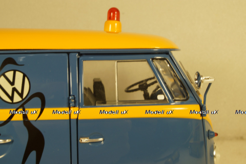 Volkswagen T1b panel van customer service blue/yellow, 450048400, Schuco 1:18