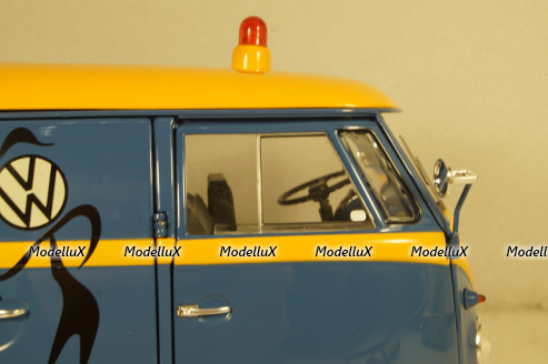 Volkswagen T1b panel van customer service blue/yellow, 450048400, Schuco 1:18